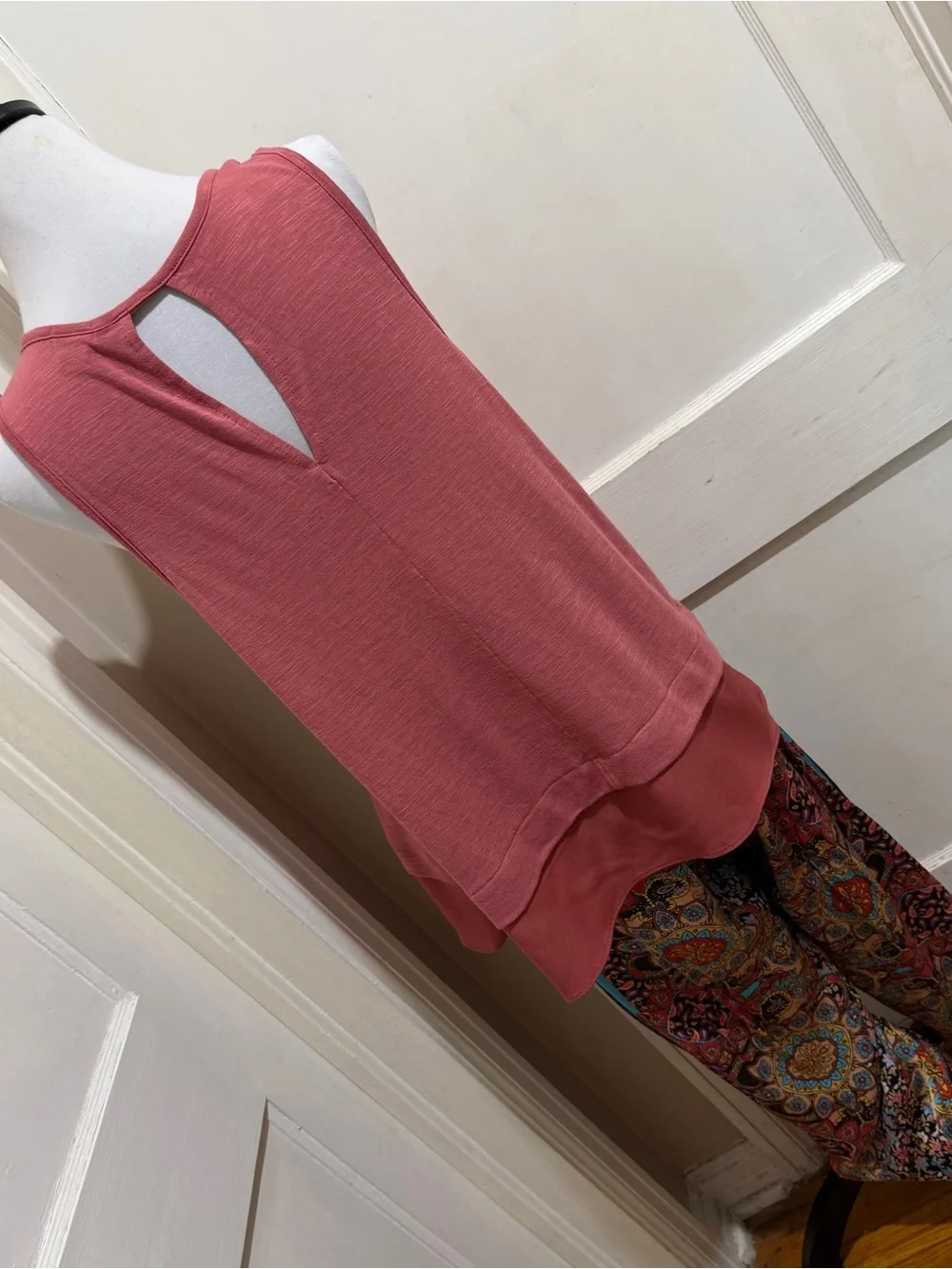 J. Crew Dusty Rose Layered Hem Tank